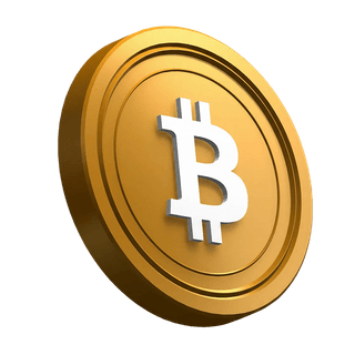 Bitcoin (BTC) Moneta inclinata nel design della sezione hero