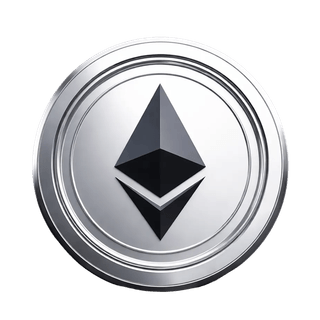 Elemento grafico sospeso raffigurante la moneta Ethereum (ETH)